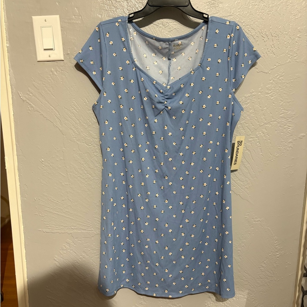 NWT No Boundaries Light Blue Floral Mini Dress